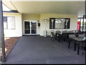 Centre entrance and covered patio