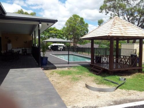 Gazebo and pool area at the We Care centre