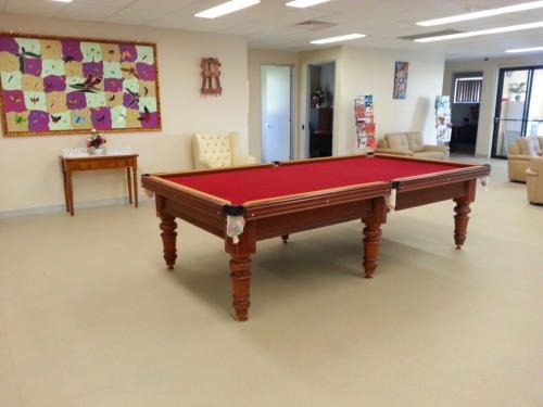 Pool table in the activity room